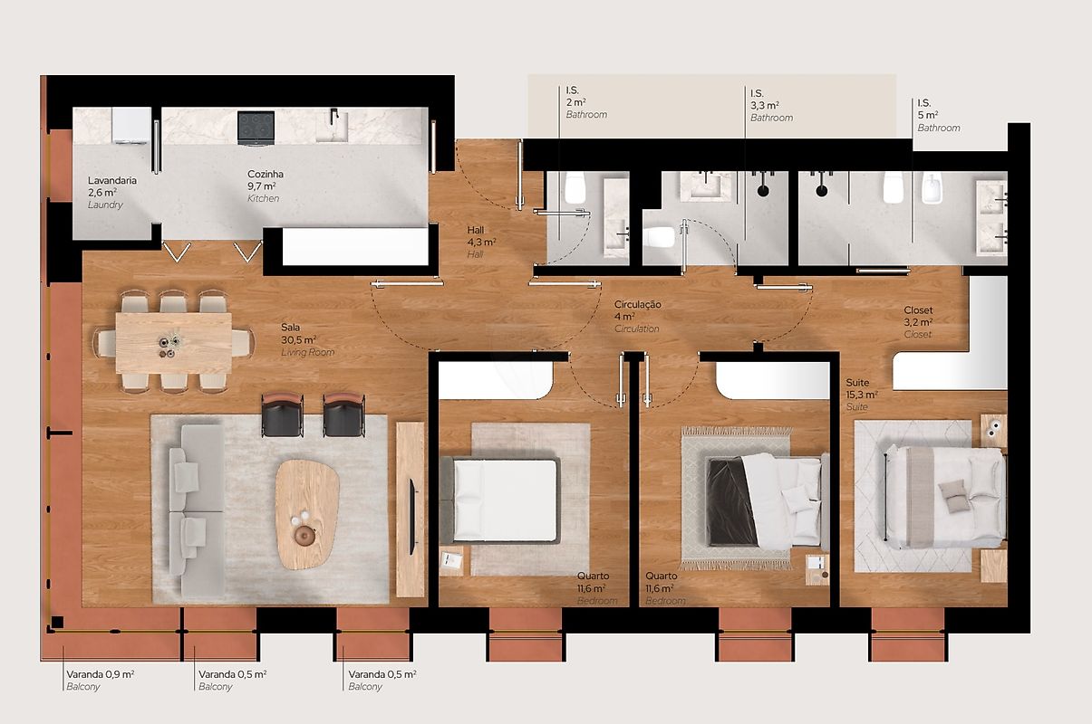 Aveiro, 3 Bedrooms Bedrooms, 0 ,2 BathroomsBathrooms,Apartment,For Sale,0,1120